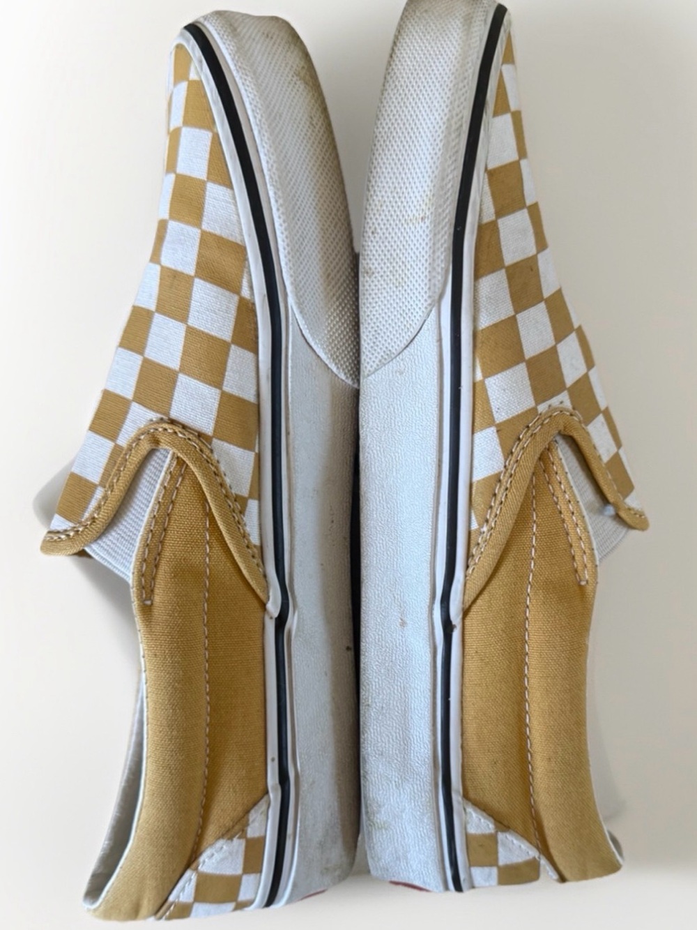 Vans Checkerboard Slip-On Mustard White Size 7.5 Women - Picture 6 of 9